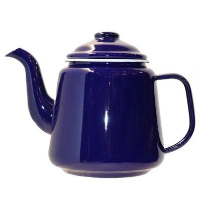 Falcon Enamel Blue Teapot with White Rim