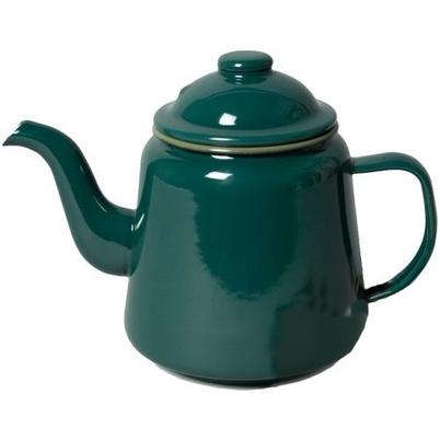 Falcon Enamel Green Teapot with Moss Green Rim