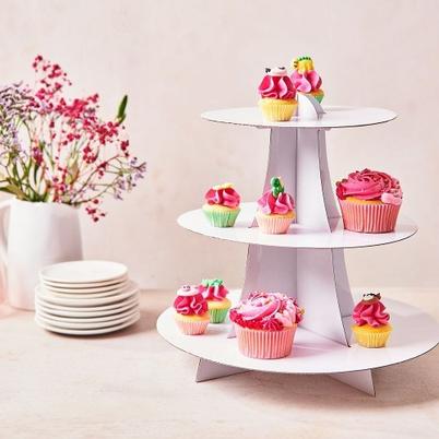 FunCakes 3 Tier Cupcake Stand Display White