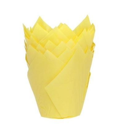 House of Marie Muffin Cups Tulip Yellow 36pc
