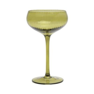 Here's How Lou Coupe Olive Green Glass Set of 2 