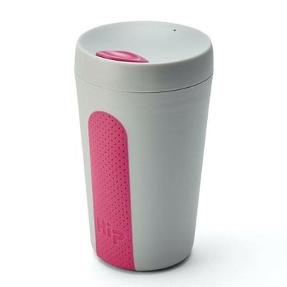 HIP Travel Cup 12oz Stone and Hot Pink