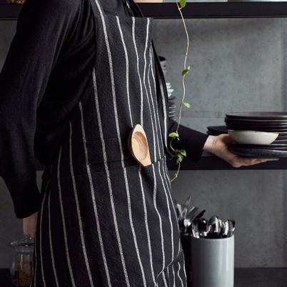 House Doctor Chef Apron Black & White Stripe