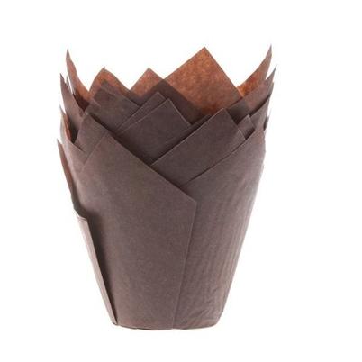 House of Marie Muffin Cups Tulip Brown 36pc