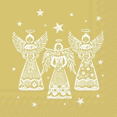 IHR Christmas Lunch Napkins Bright Angels Gold