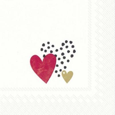 IHR Cocktail Napkins Love You Gold Red 