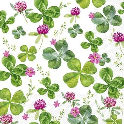 IHR Lunch Napkins Four Leaf Clover 