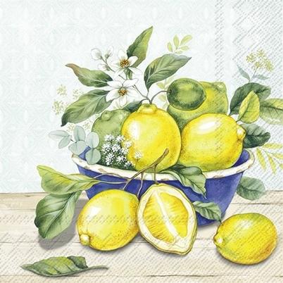 IHR Lunch Napkins Lemon In Bowl Mint