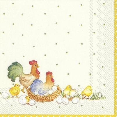 IHR Lunch Napkins New Easter Farmers by V&B