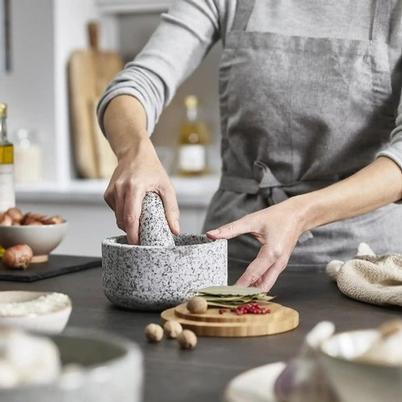 Joseph Joseph Pestle & Mortar Granite Bamboo Lid