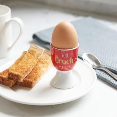 KitchenCraft Porcelain You Crack Me Up Egg Cup