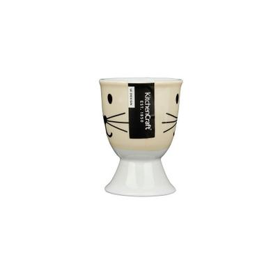 KitchenCraft Porcelain Cat Face <b>Egg</b> <b>Cup</b>