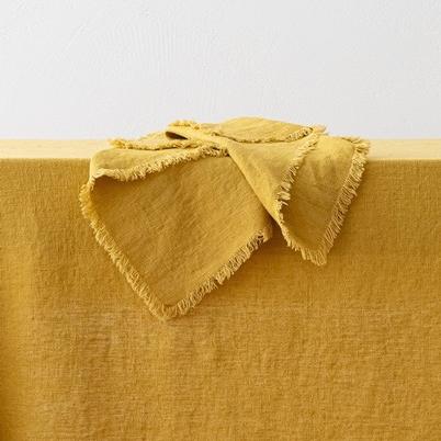 Linen Terra Fringe Antique Gold Napkin