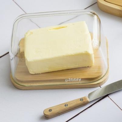 Pebbly Butter Dish Set With Knife 