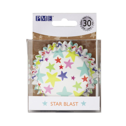 PME 30 Standard Foil Cupcake Cases Star Blast