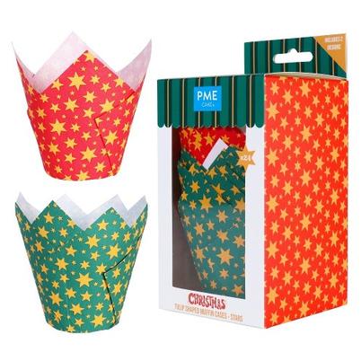 PME Stars Christmas Tulip Muffin Cases 