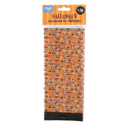 PME Halloween Pumpkin Party 20 Plastic Treat Bags