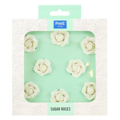 PME White Sugar Roses Set of 8 