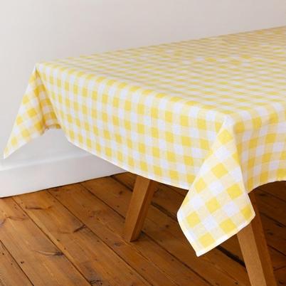 Talking Tables Bon Appetit Yellow & White Fabric Gingham Tablecloth