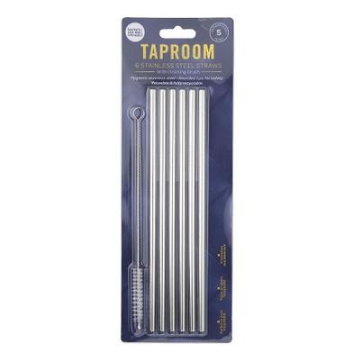 Taproom Stainless Straw & Brush Set of 6