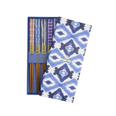Tokyo Design Studio Blue Kasuri Chopstick Giftset 5
