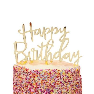 TT Luxe Gold Happy Birthday Cake Topper