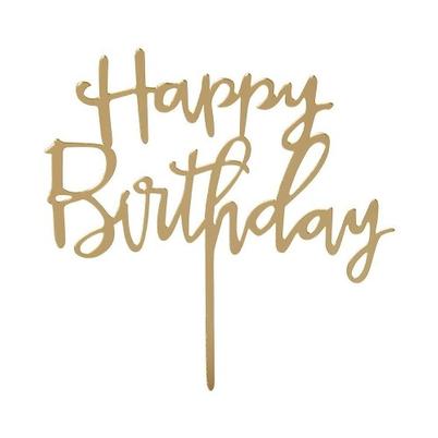 TT Luxe Gold Happy Birthday Cake Topper