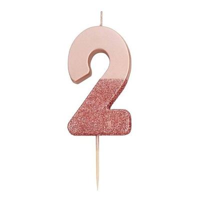 TT We Heart Birthdays Rose Gold Glitter Number Candle