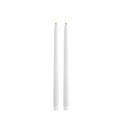 Uyuni Lighting Slim Taper Candle Nordic White Smooth Set of 2