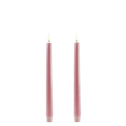 Uyuni Lighting Taper Candle Dusty Rose Smooth Set of 2
