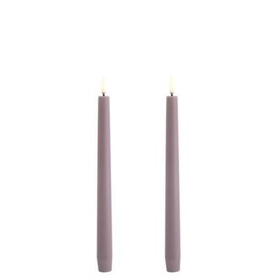 Uyuni Lighting Taper Candle Light Lavender Smooth Set of 2