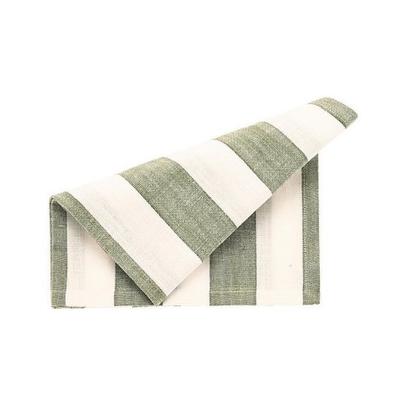 Walton & Co Olive Green Wide Stripe Napkin Set of 4