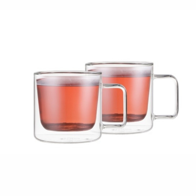Weis Double Walled 250ml Glass Cup Set of 2