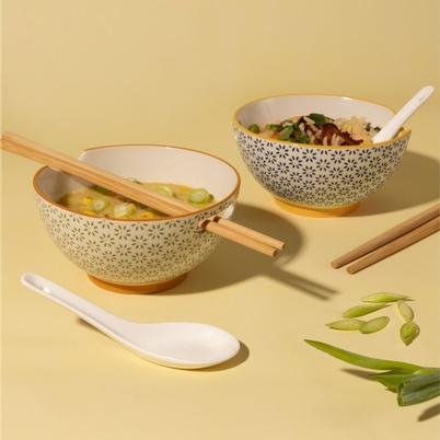 World Foods Set Of 2 Rice & Soup Bowl Set