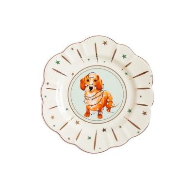 Yvonne Ellen Christmas Sausage Doggie Plate 23cm