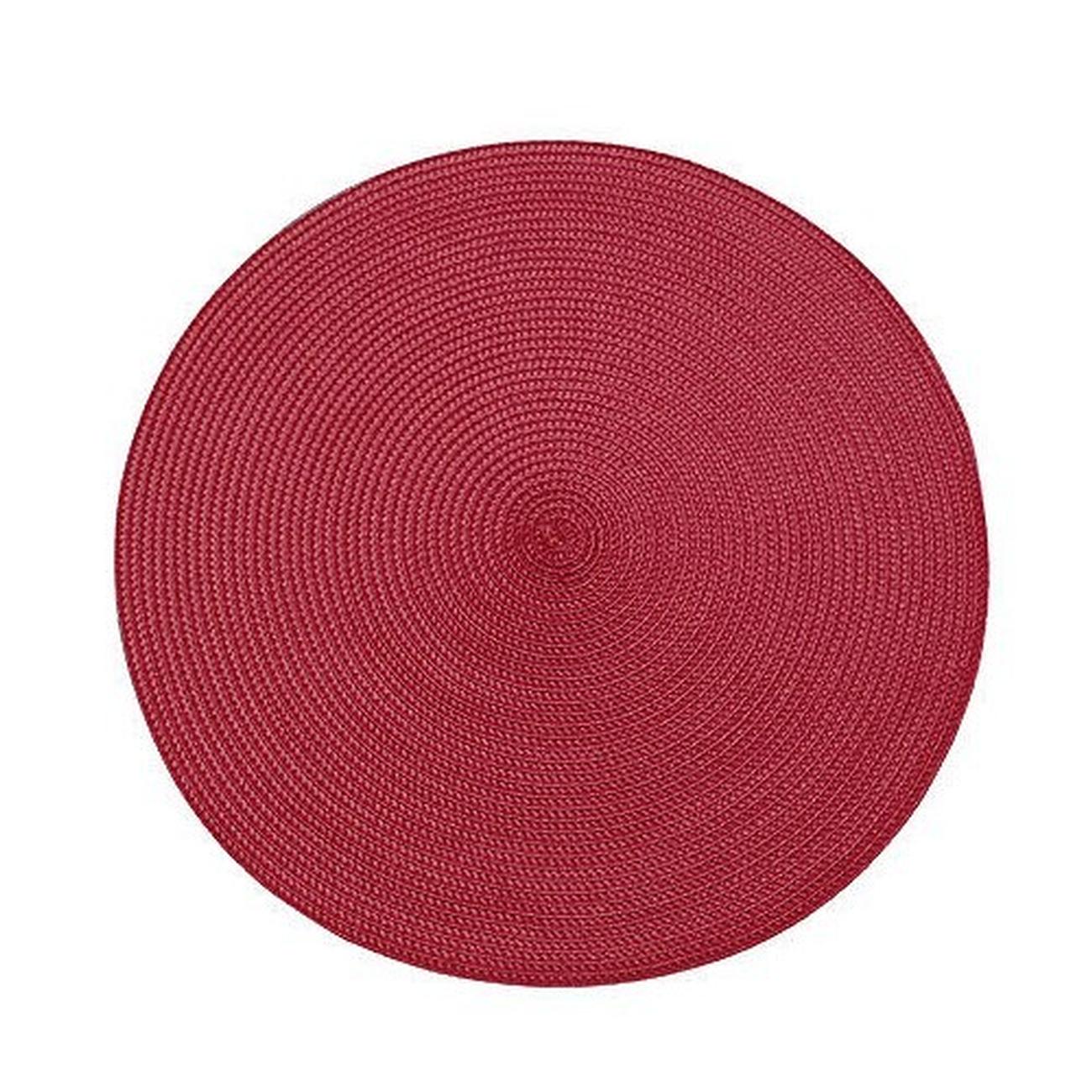 walton-ribbed-round-placemat-red - Walton & Co Circular Ribbed Placemat Red