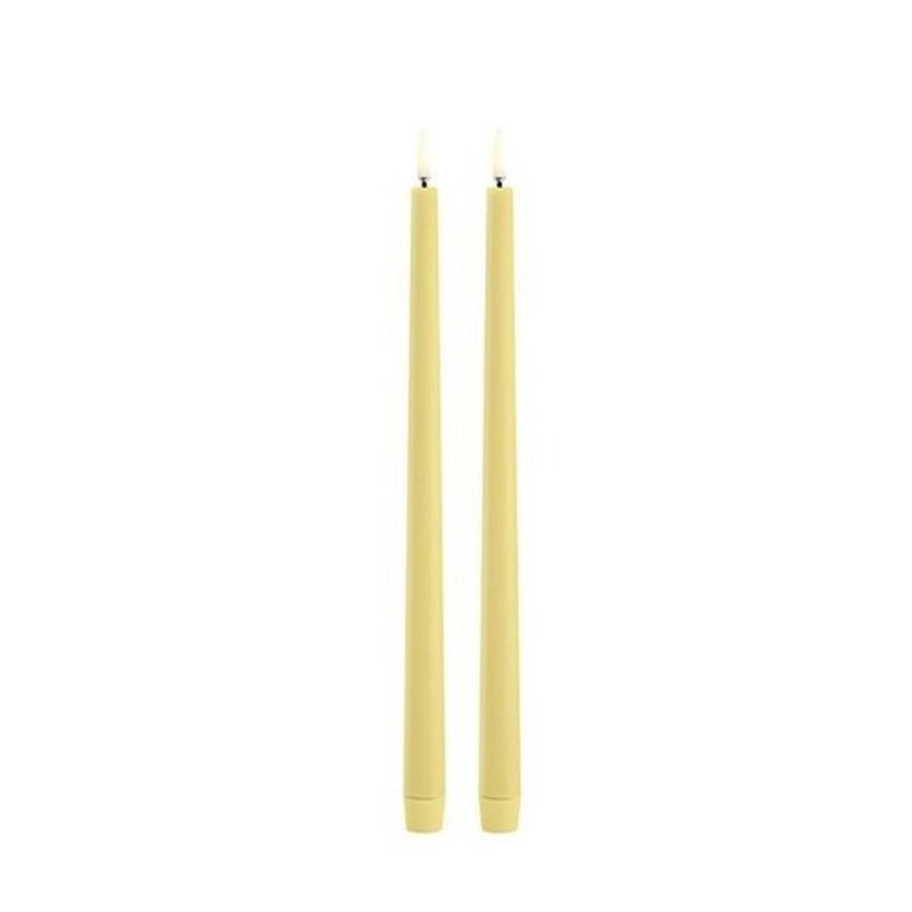 uyuni-led-slim-taper-candle-wheat-yellow-smooth - Uyuni Lighting Slim Taper Candle Wheat Yellow Smooth Set of 2