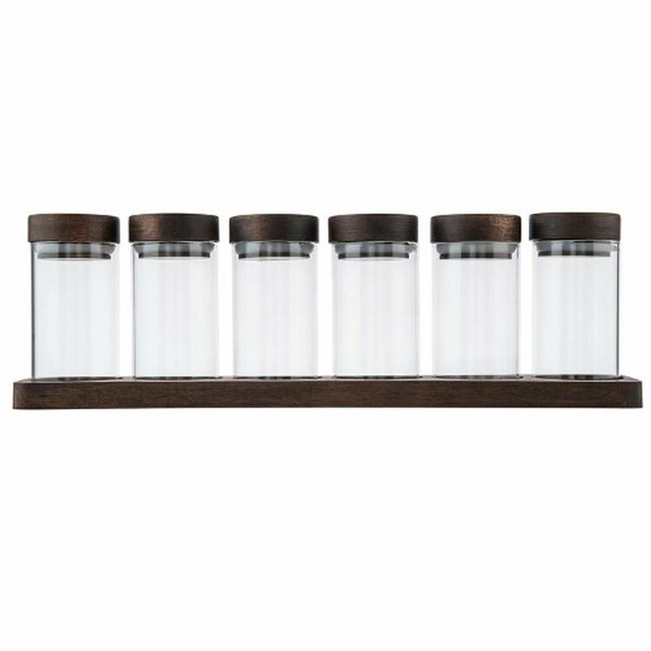artisan-street-set-of-6-spice-jars-with-board - Artisan Street 6 Spice Jars & Board