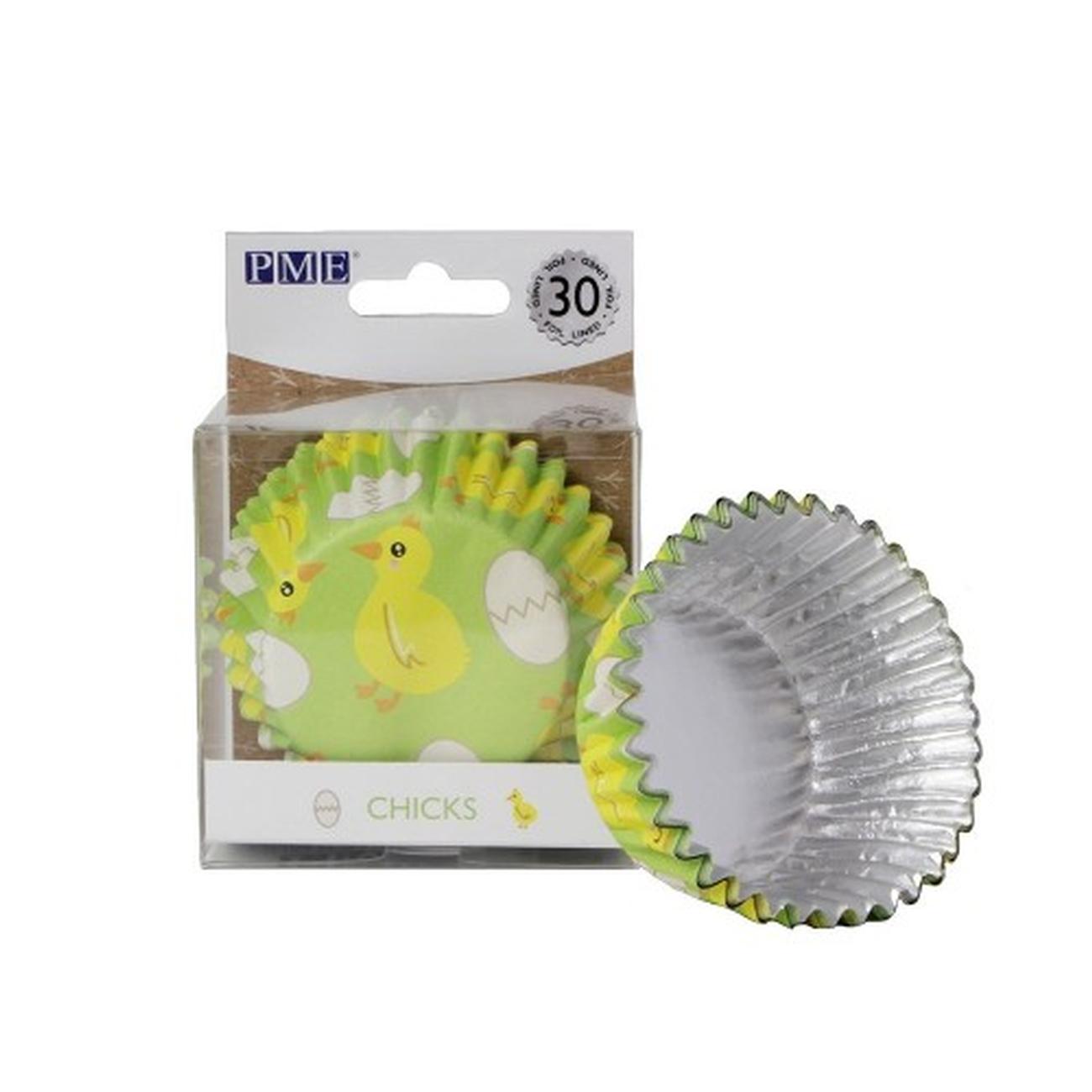 pme-30-foil-caking-cases-Easter-chicks - PME 30 Easter Chicks Foil Cupcake Cases