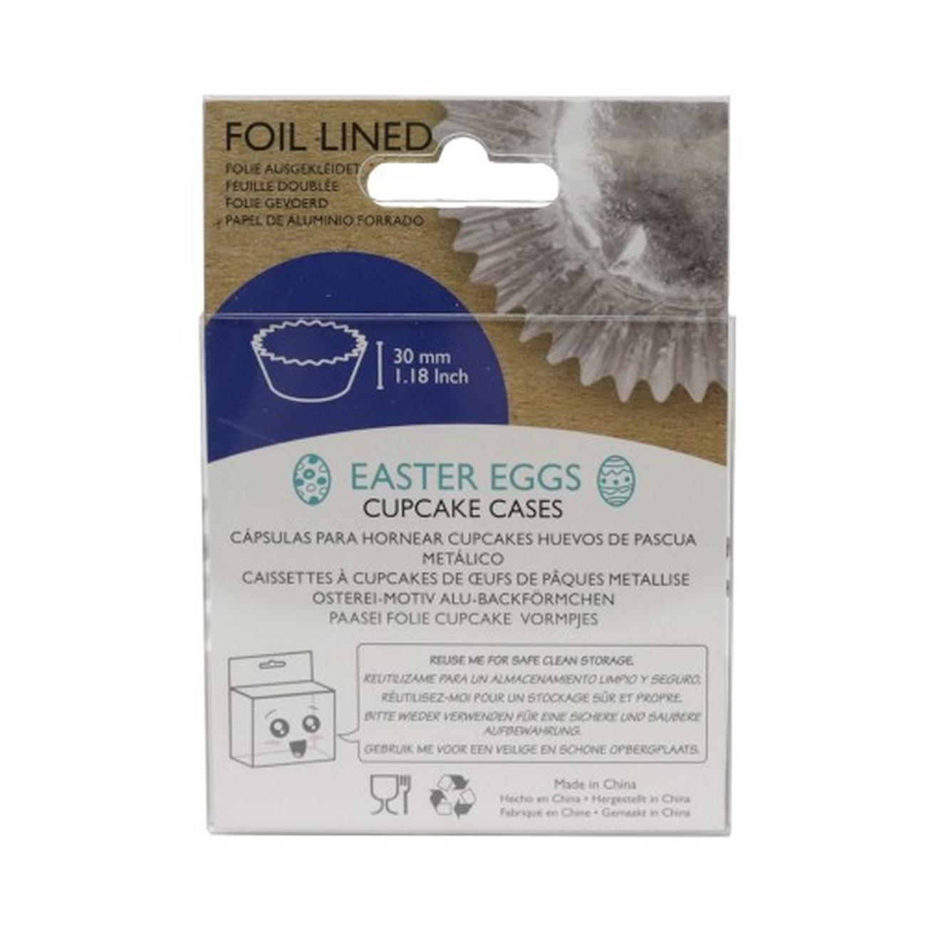 pme-30-foil-baking-cases-Easter-eggs - PME 30 Easter Eggs Foil Cupcake Cases
