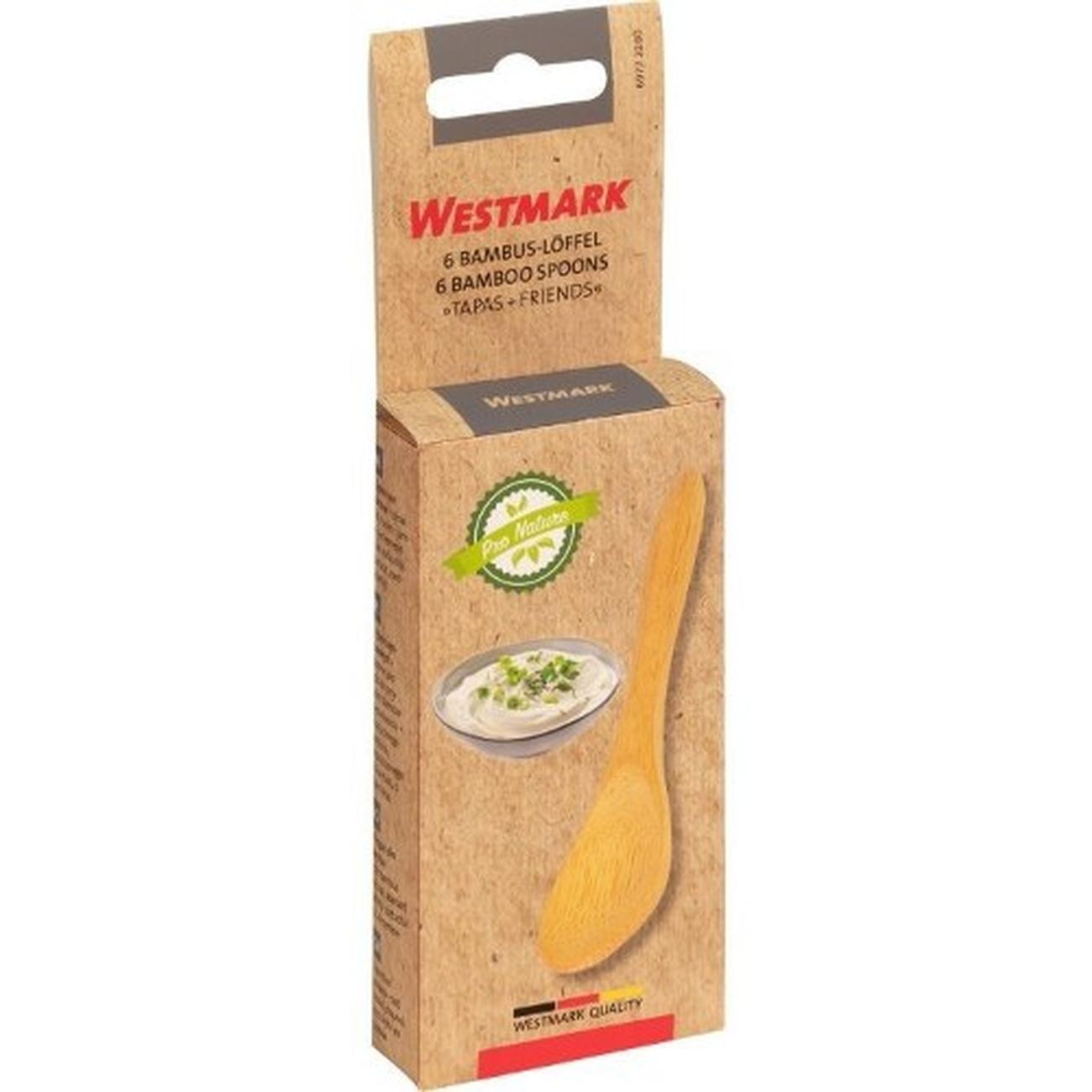 westmark-bamboo-condiment-spoons-6pc-9cm - Westmark 6 Bamboo Condiment Spoons 9.5cm