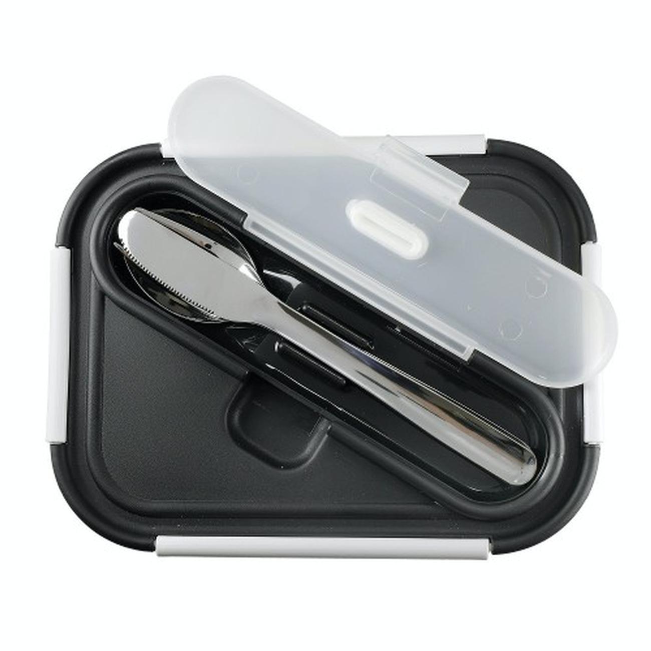 Built Glass Lunch Box With Utensils 900ml Cutlery Food Travel Storage  Leakproof