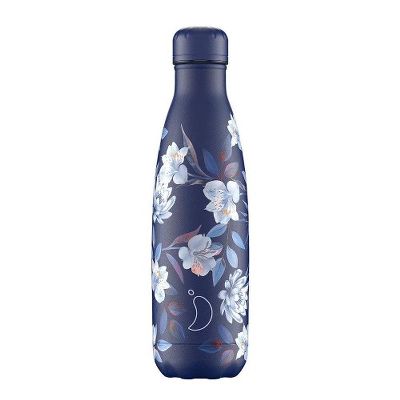 chillys-500ml-water-bottle-floral-fleurs-bleues - Chilly's 500ml Water Bottle Floral Fleurs Bleues