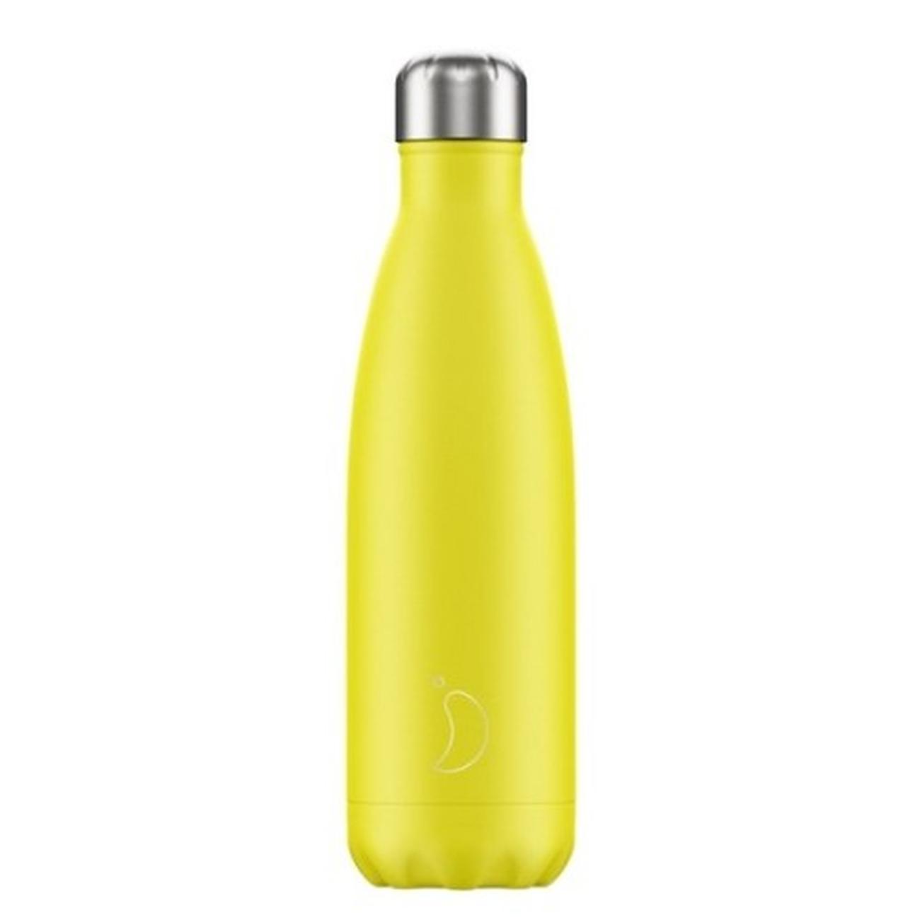 chillys-500ml-water-bottle-neon-yellow - Chilly's 500ml Water Bottle Neon Yellow