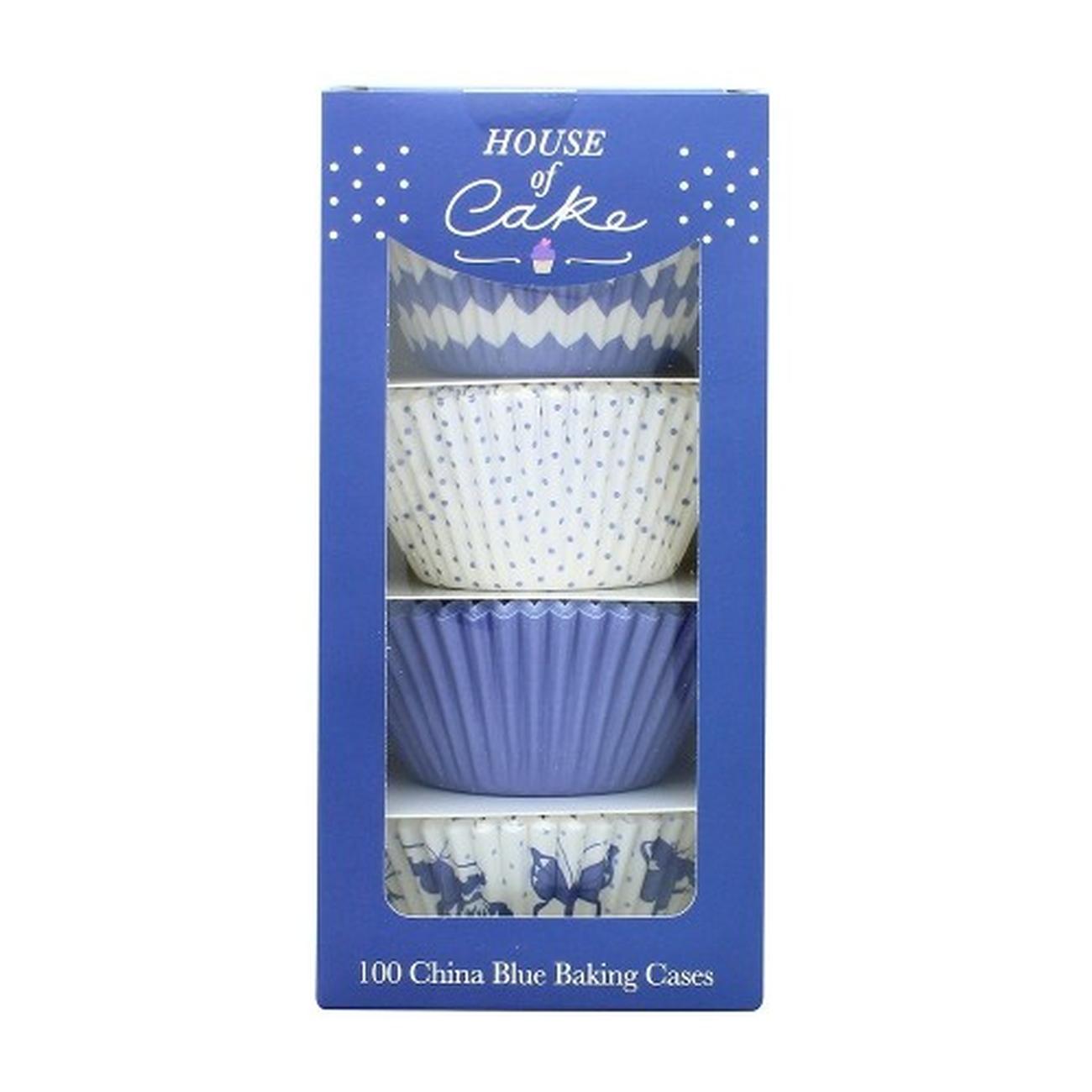 china-blue-greaseproof-baking-cases-house-of-cake - House of Cake 100 China Blue Cupcake Cases