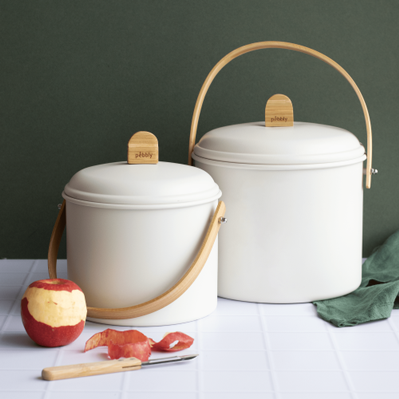 compost pail, cream - Whisk