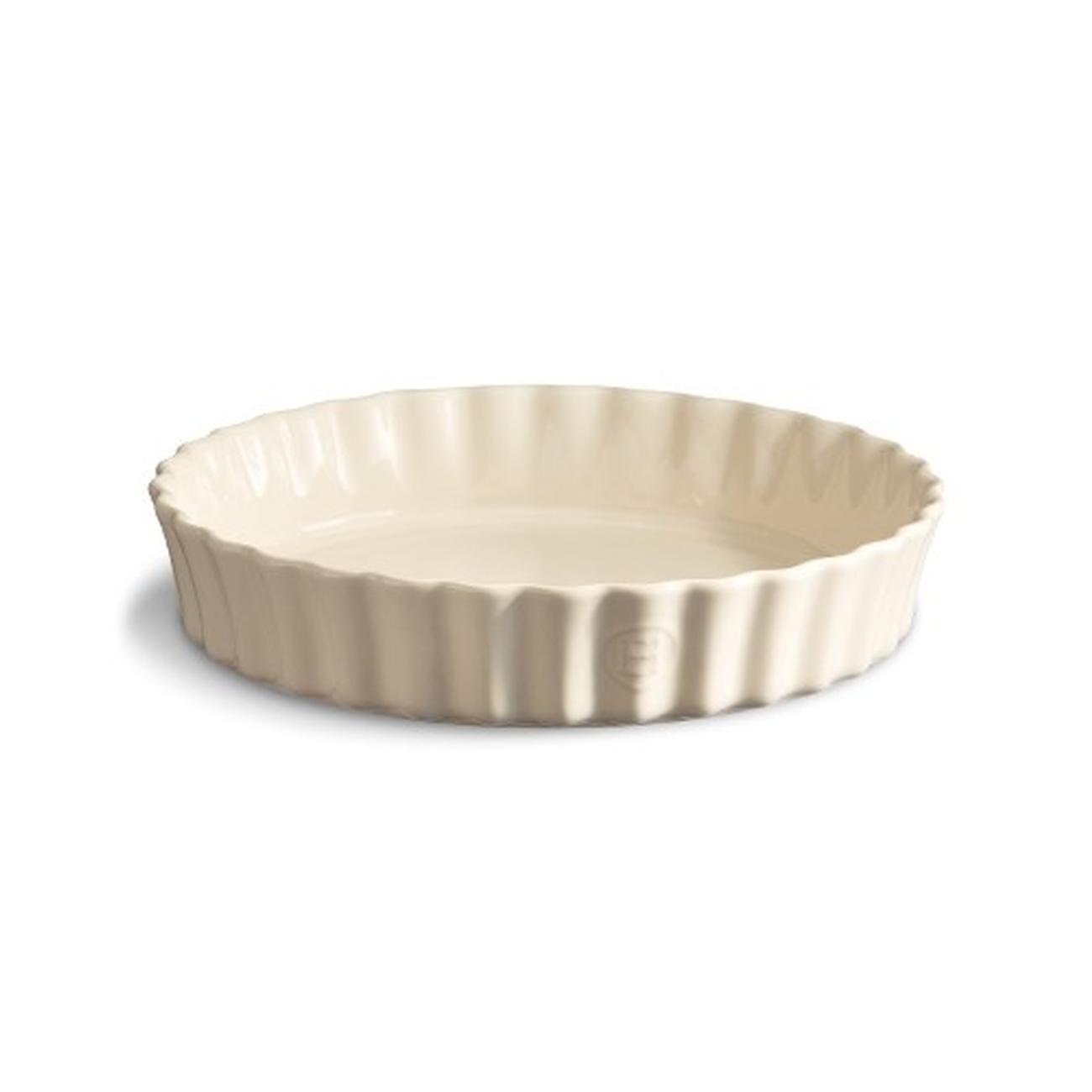 emile-henry-deep-pie-dish-28cm-argile-cream - Emile Henry Clay Deep Flan Dish 28cm