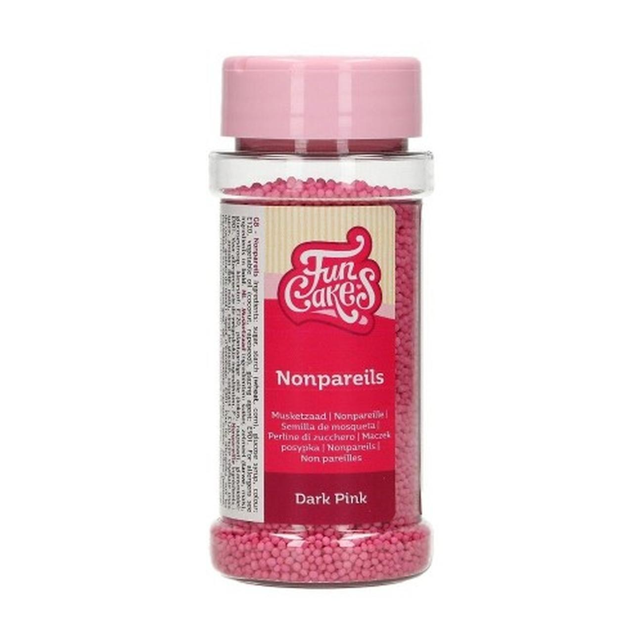 fun-cakes-nonpareils-edible-sprinkles-dark-pink-80g - FunCakes Nonpareils Edible Sprinkles Dark Pink 80g