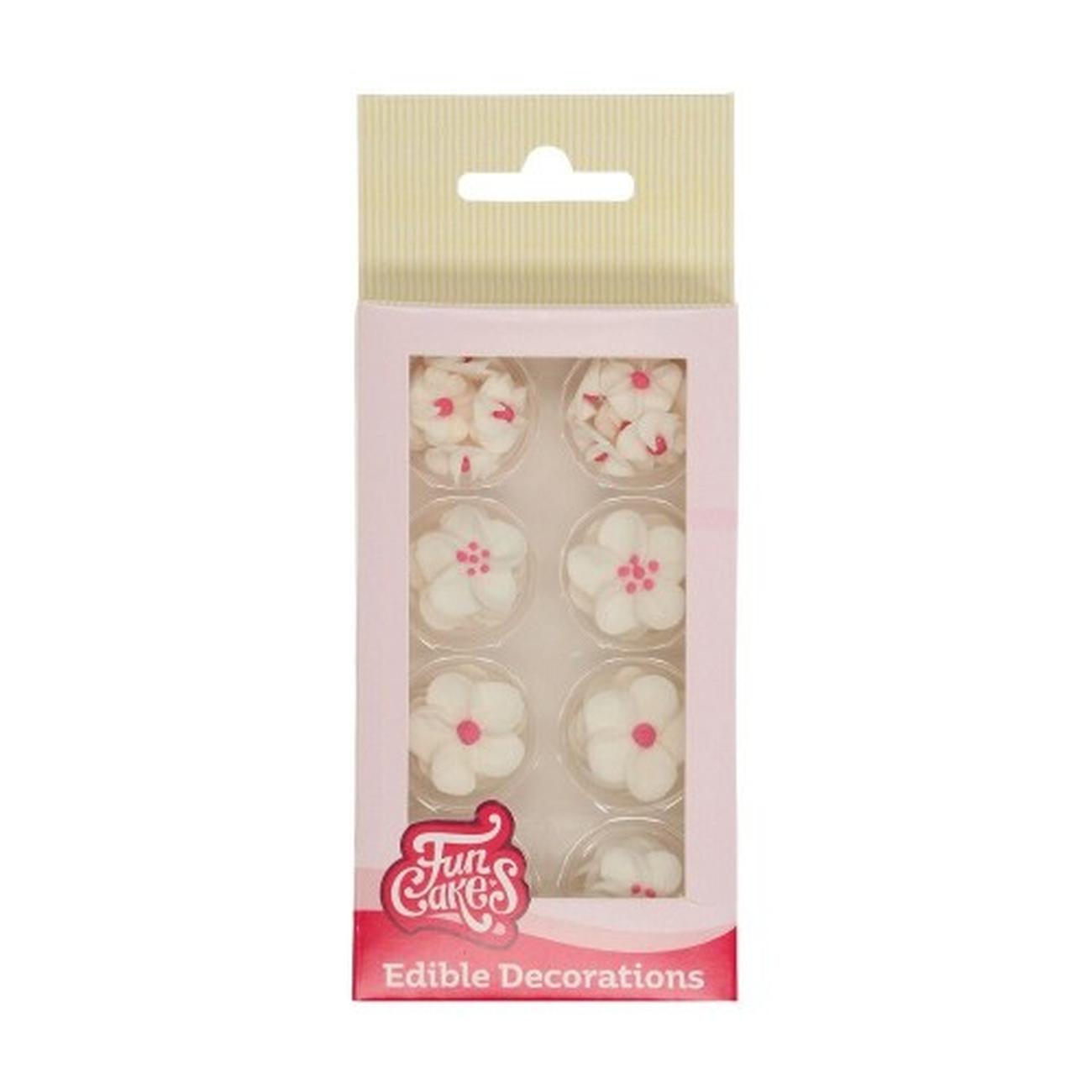 fun-cakes-edible-sugar-decorations-blossom-mix-white-pink-32pc - FunCakes Sugar Decoration Blossom Mix 32pc
