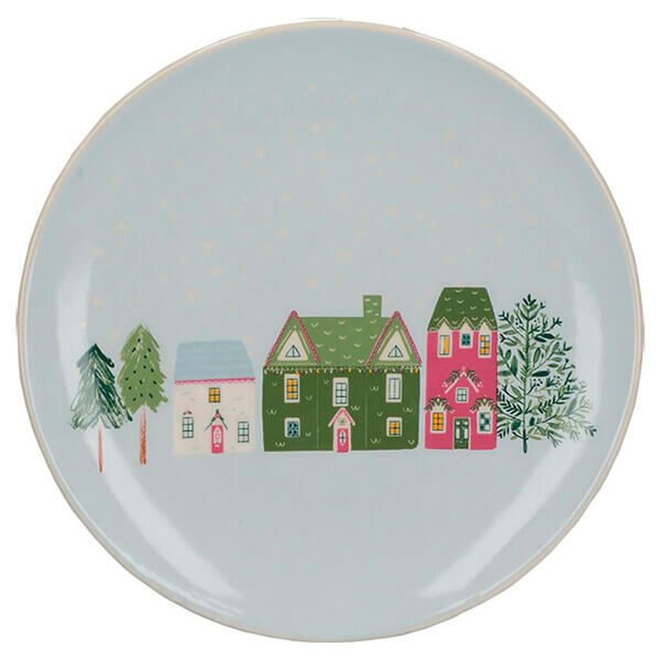 KitchenCraft The Nutcracker Collection Christmas Houses Canape Plate